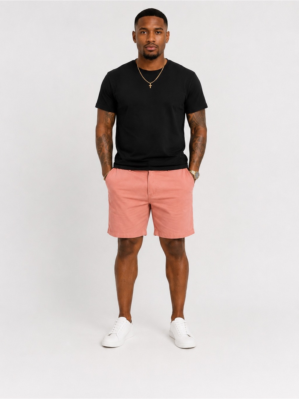 Men's Flat-Front Shorts in Dusty Rose